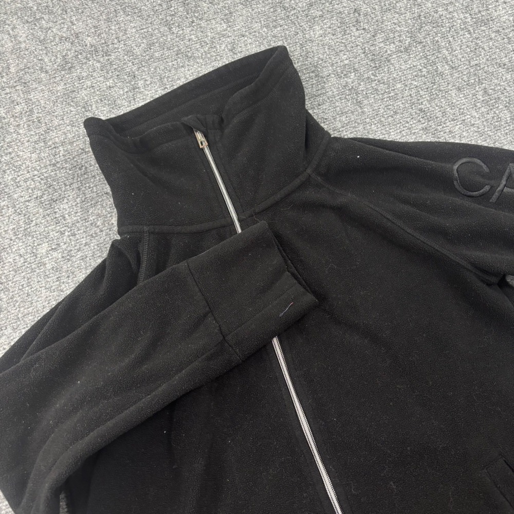 Calvin Klein Performance Fleece‎ Jacket Large Black Full Zip Mock Neck Womens